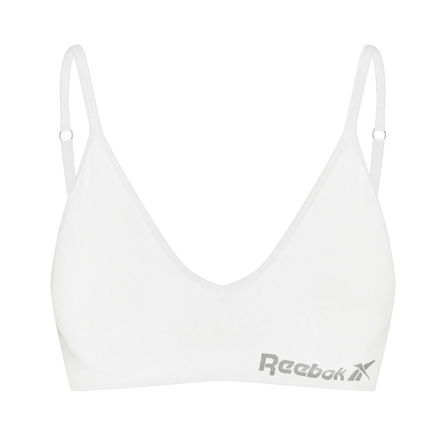 Reebok Justine Women's Crop Top | Bras for Women Made with Stretch Cotton | Cropped Low-Impact Sports Bras Women with Removable Pad in 3 Colours, White, M