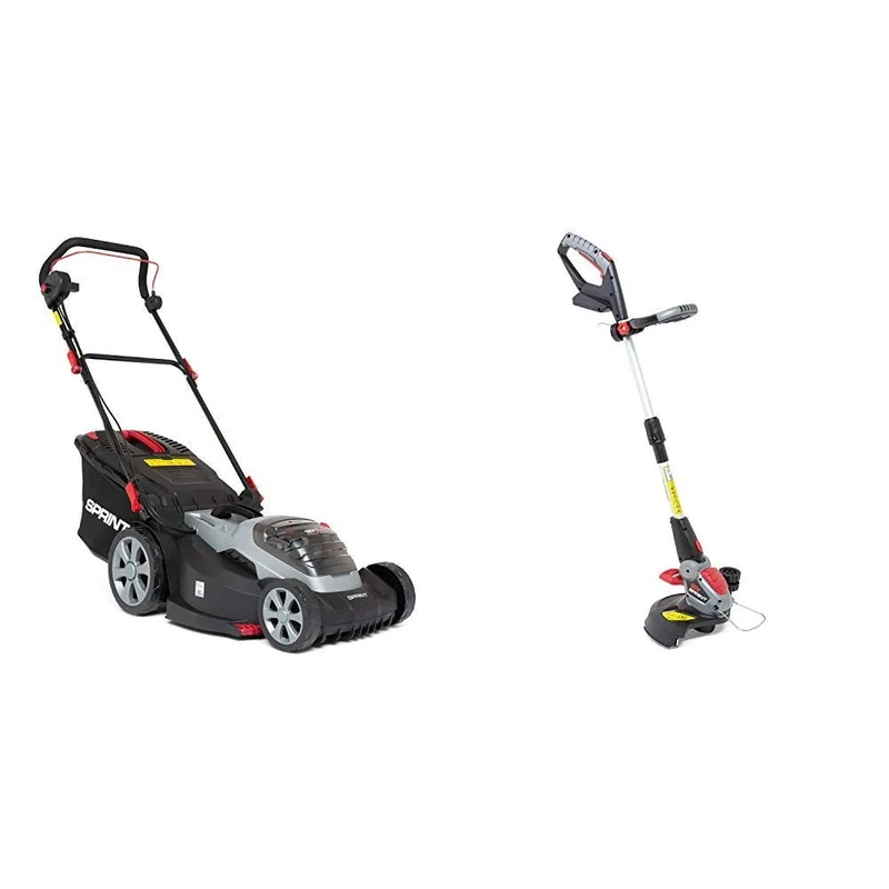 SPRINT 2x18V (36V) Lithium-Ion 44cm Cordless Lawn Mower 440P18V + 18V Lithium-Ion Grass Trimmer Body 18GT, 30cm