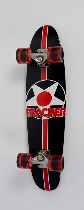 Cruizeline Cruiser Skate with Clear Red Star Wheel, 7.5 x 27.5 Inches