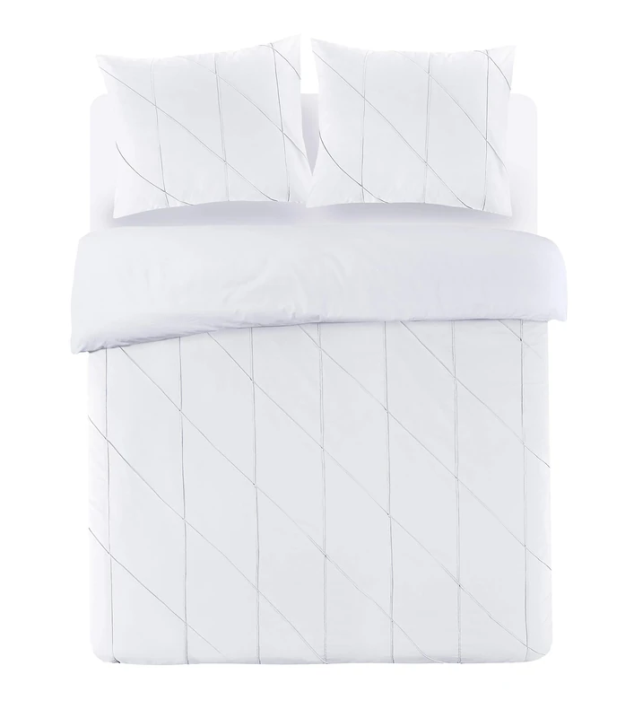 Papillon Canberra Duvet Covers, White, Cotton, 240 x 200/220 cm