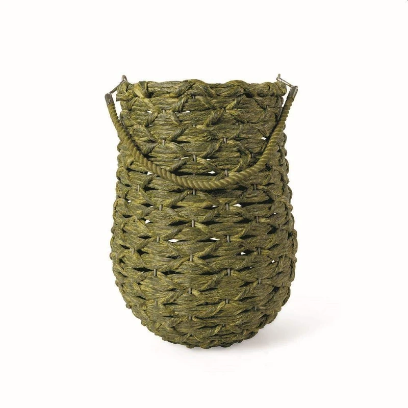 Villa d’Este Home Tivoli Lantern, Glass Paper, Green, Misure lanterna: Ø 23 x h. 34 cm Misure barattolo: Ø 10 x h. 10 cm