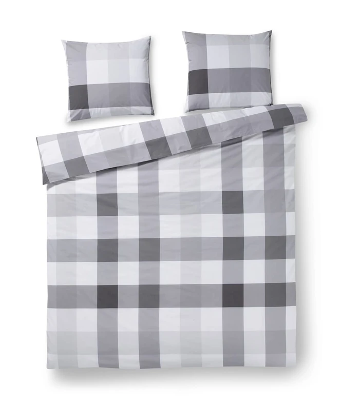 Papillon Perth Duvet Covers Grey, Cotton, 200 x 200/220 cm - Image 1