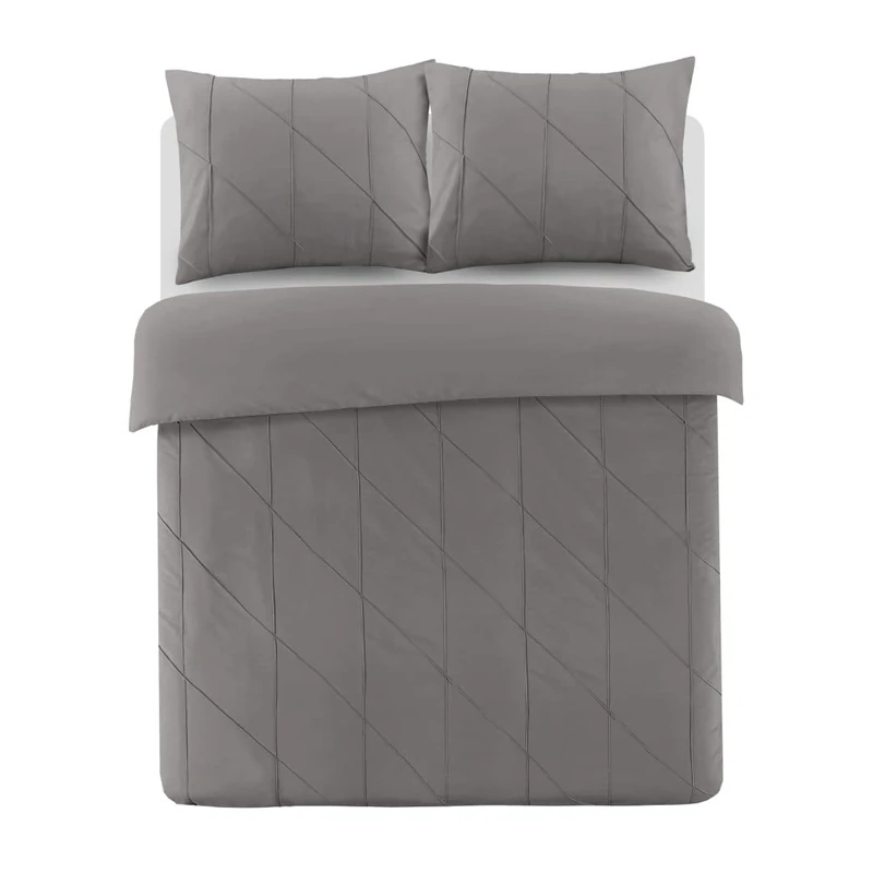 Papillon Canberra Duvet Cover Grey, Cotton, 200 x 200/220 cm
