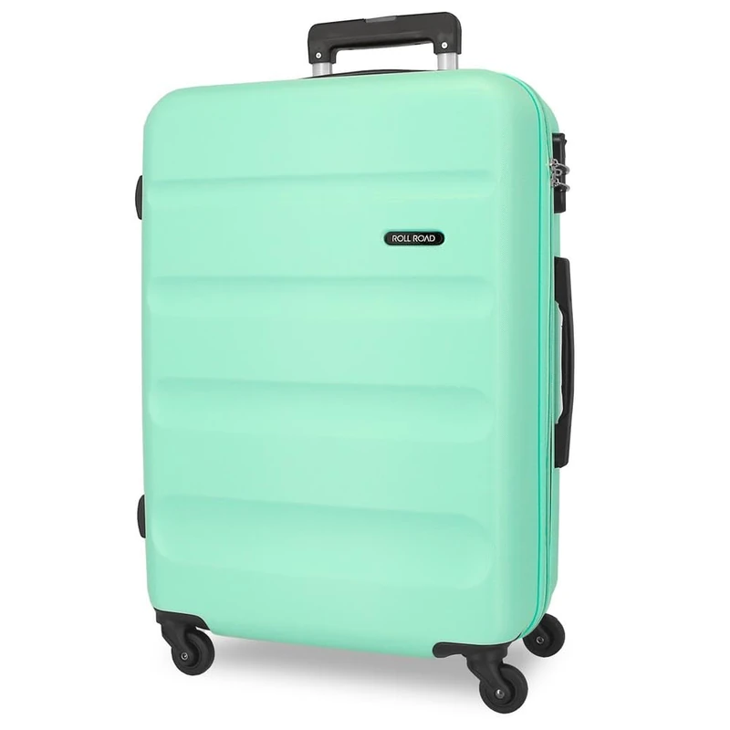 Roll Road Flex Green Medium Suitcase 46x65x23 cm Rigid ABS Combination Lock 56 Litre 3.1 kg 4 Wheels - Image 1