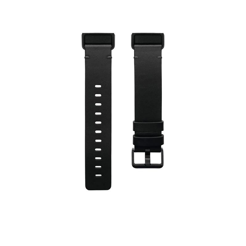 Fitbit Charge 4 Leather Band Accessory, L, Black, Tracker sold separately - Image 1