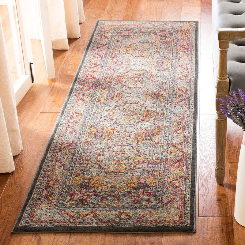 SAFAVIEH Exotic Elegant Rug for Living Room, Dining Room, Bedroom - Luxor Collection, Short Pile, in Ivory and Fuchsia, 91 X 152 cm