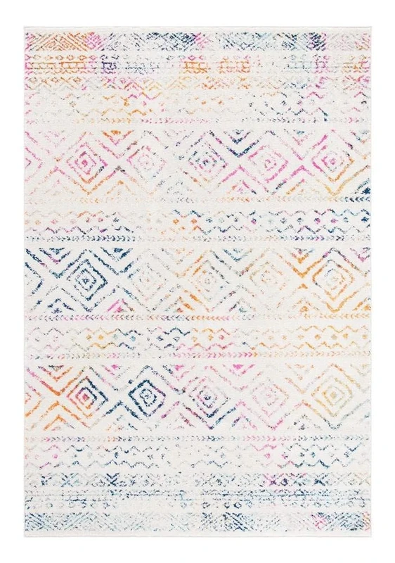 Safavieh Boho Chic Indoor Woven Rectangle Area Rug, Tulum Collection, TUL267, in Ivory / Fuchsia, 91 X 152 cm for Living Room, Bedroom or Any Indoor Space