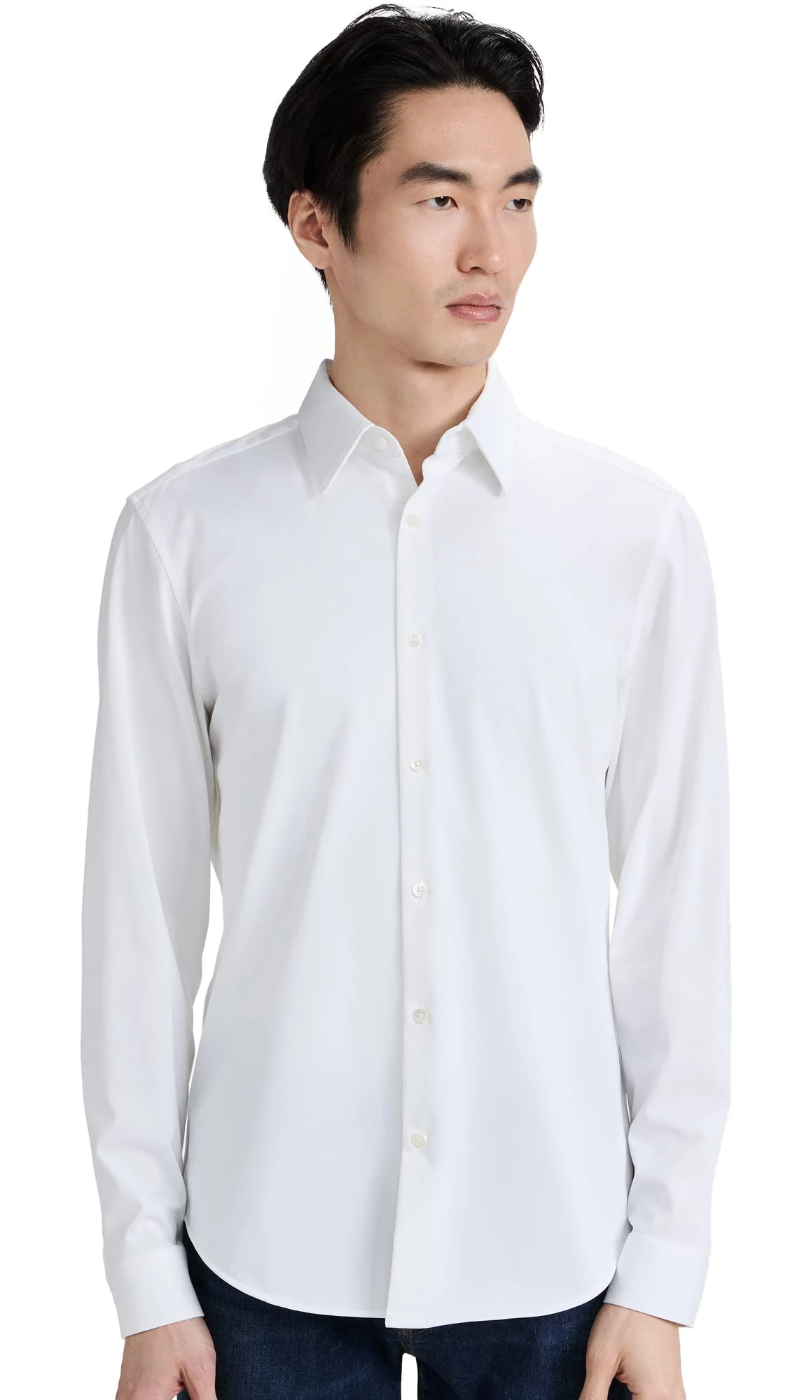 Theory Men's Keaton Structured Knit Button Down Shirt - white - Medium