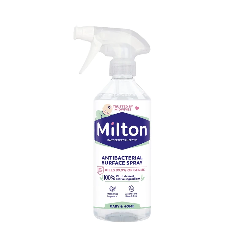 Milton Antibacterial Surface Spray 500ml, Kills 99.9% of Germs, 0% alcohol and bleach-free, Pack of 6 Sprays, Vegan