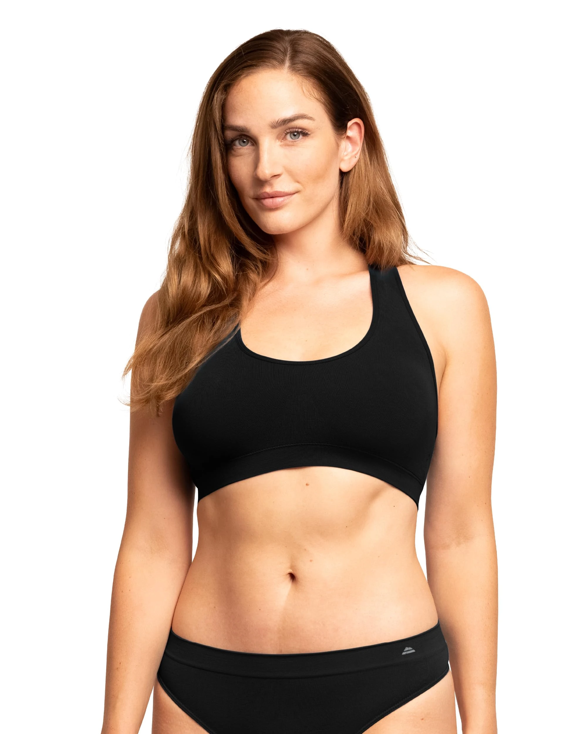 DANISH ENDURANCE Womens Bamboo Racerback Bra 1 Pack (Black, Medium/Large)