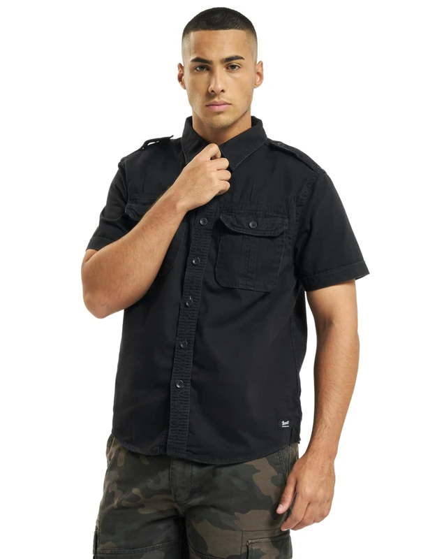 Brandit Vintage Shirt Short Sleeve, color: black, size: L