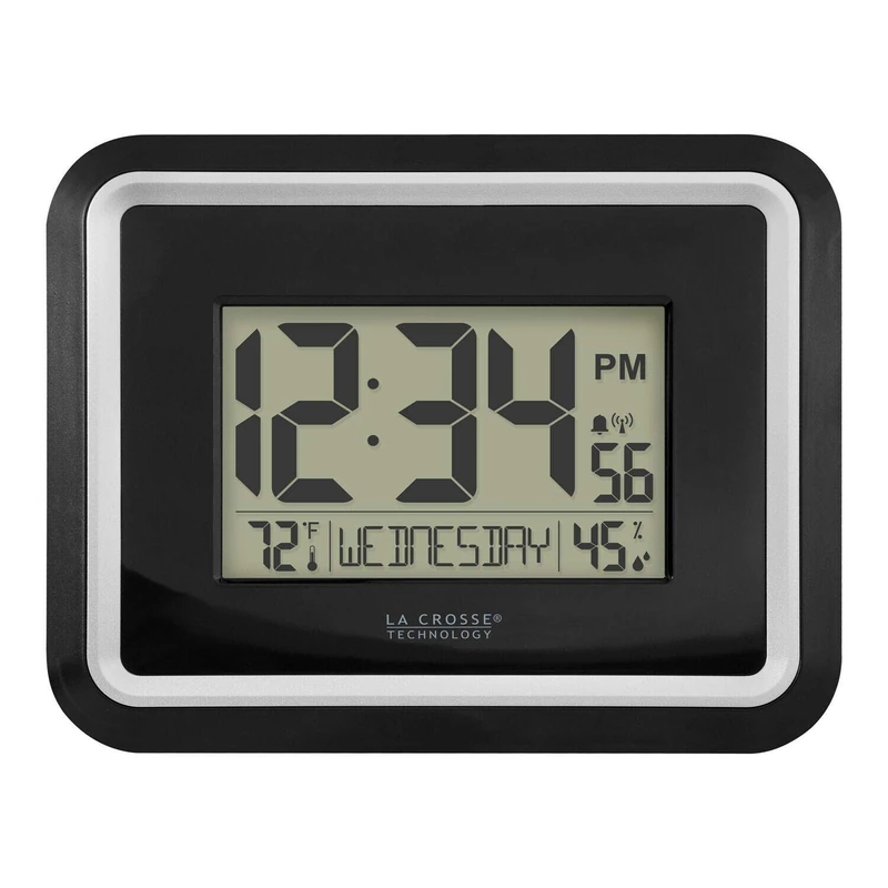 La Crosse Technology BBB84022 Atomic Digital Wall Clock with in Temp & Humidity - Image 1
