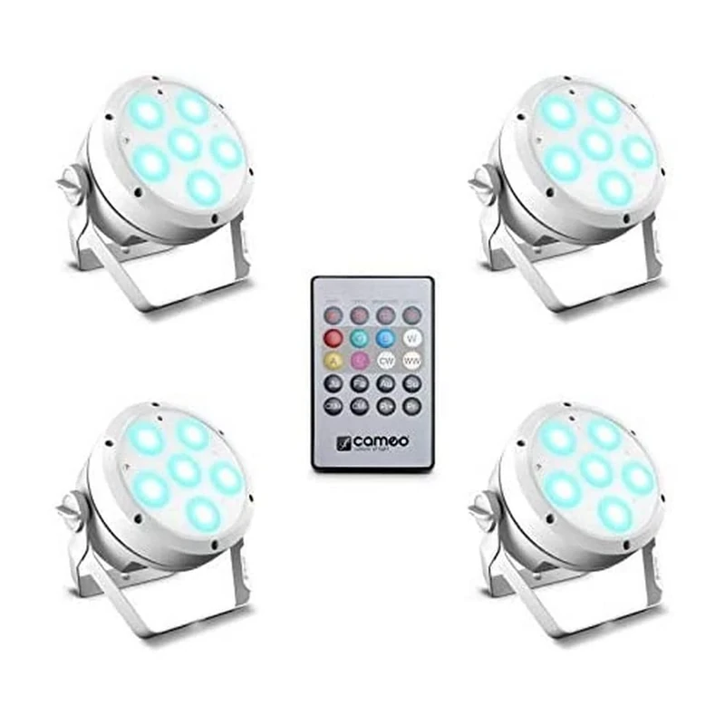 Cameo ROOT® PAR 6 WH SET 1 - Set Including 4 x CLROOTPAR6WH Incl. IR Remote Control (CLPFLAT1REMOTE)