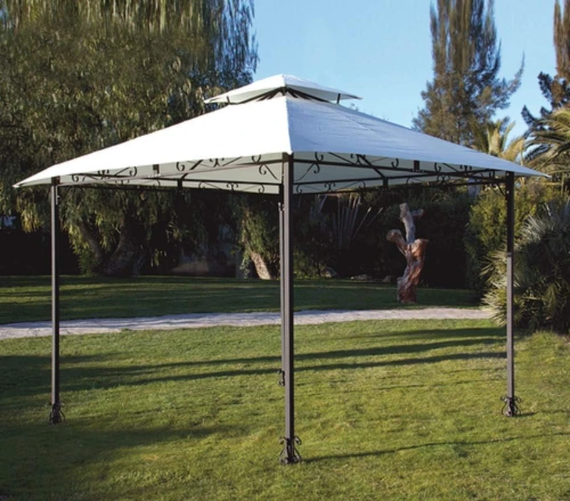 Top Cover for Gazebo Replacement 3 x 3 m Ecru with Airvent Attachment Edges Only Tarpaulin