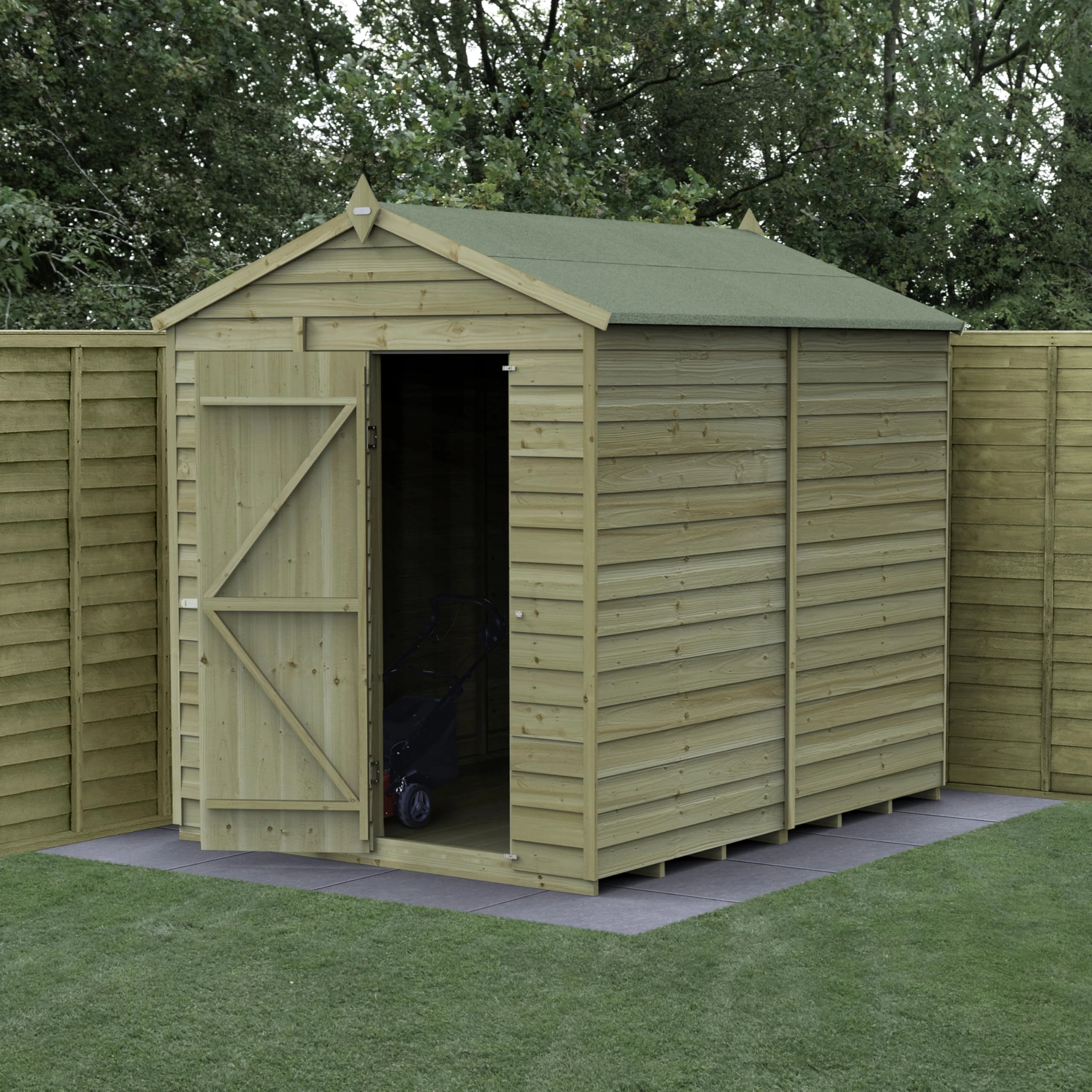 Forest Garden 4LIFE Apex Shed 6x8 - Single Door - No Window