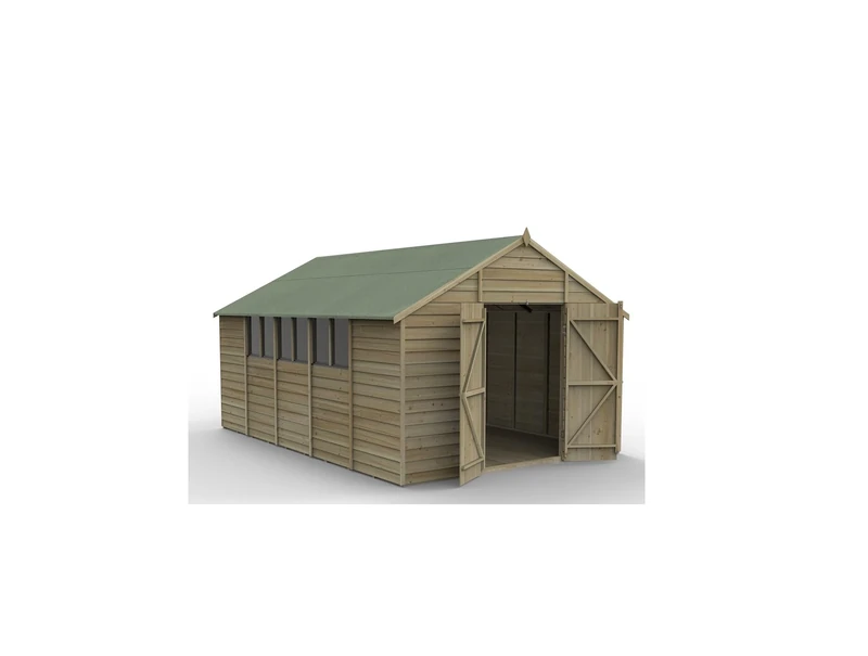 Forest Garden 4LIFE Apex Shed 10x15 - Double Door - 6 Windows