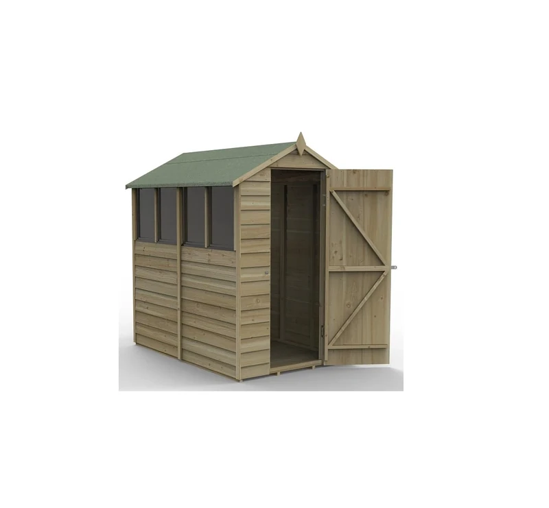 Forest Garden 4LIFE Apex Shed 4x6 - Single Door - 4 Windows