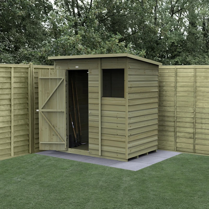 Forest Garden 4LIFE Pent Shed 6x4 - Single Door - 1 Window