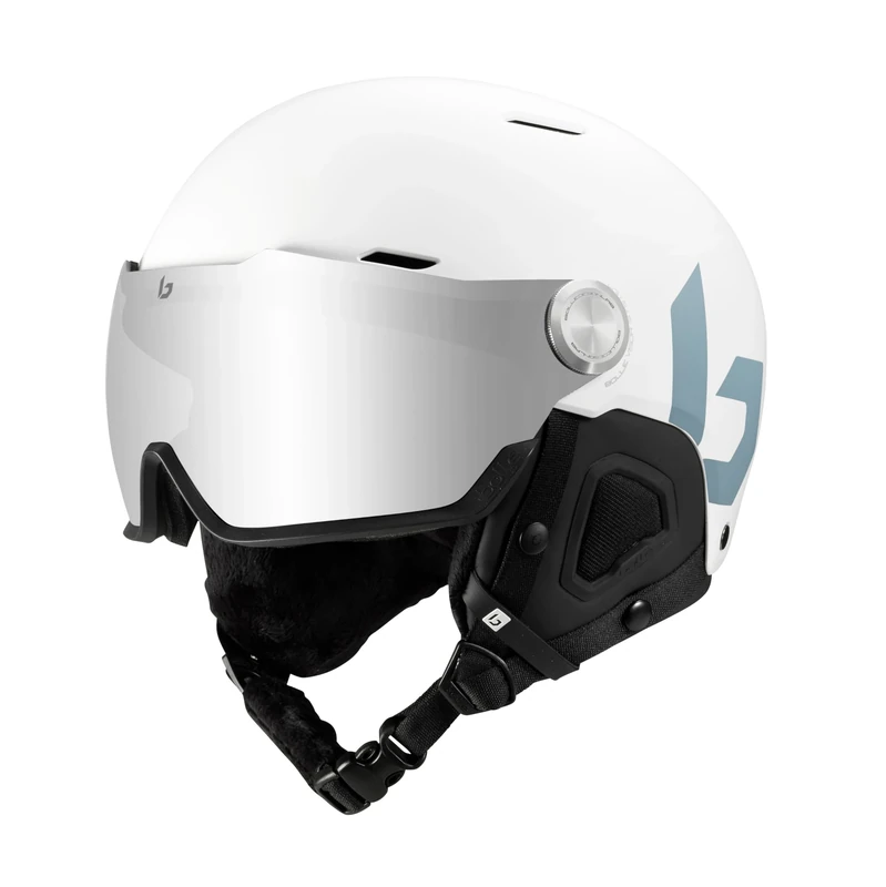 bollé - MIGHT VISOR | Ski Helmet | White | Large | Ski Helmet |High Resistance ABS Protection | Optimal Ventilation| Comfort Foam | Removable Ear Pads | Anti-Fog & Anti-Scratch Treatment