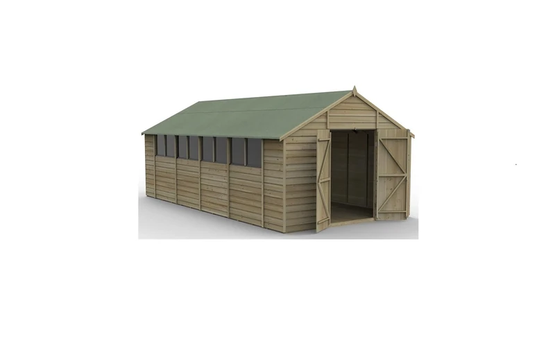 Forest Garden 4LIFE Apex Shed 10x20 - Double Door - 8 Windows
