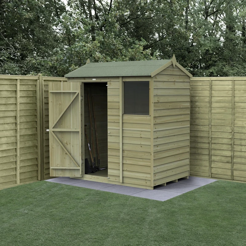 Forest Garden 4LIFE Reverse Apex Shed 6x4 - Single Door - 1 Window