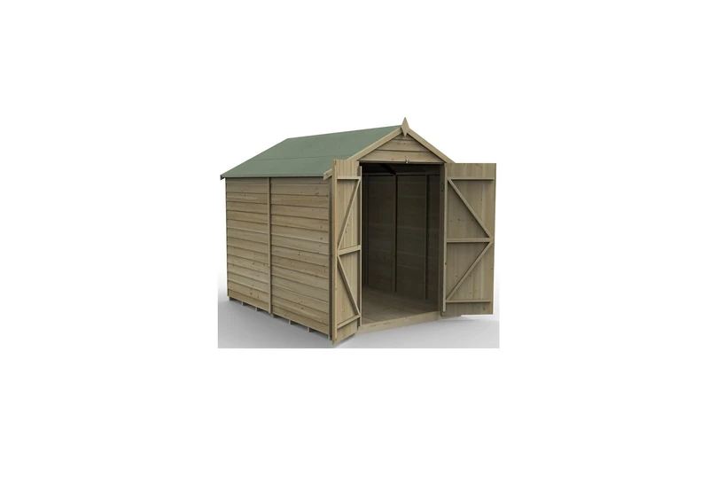 Forest Garden 4LIFE Apex Shed 6x8 - Double Door - No Window