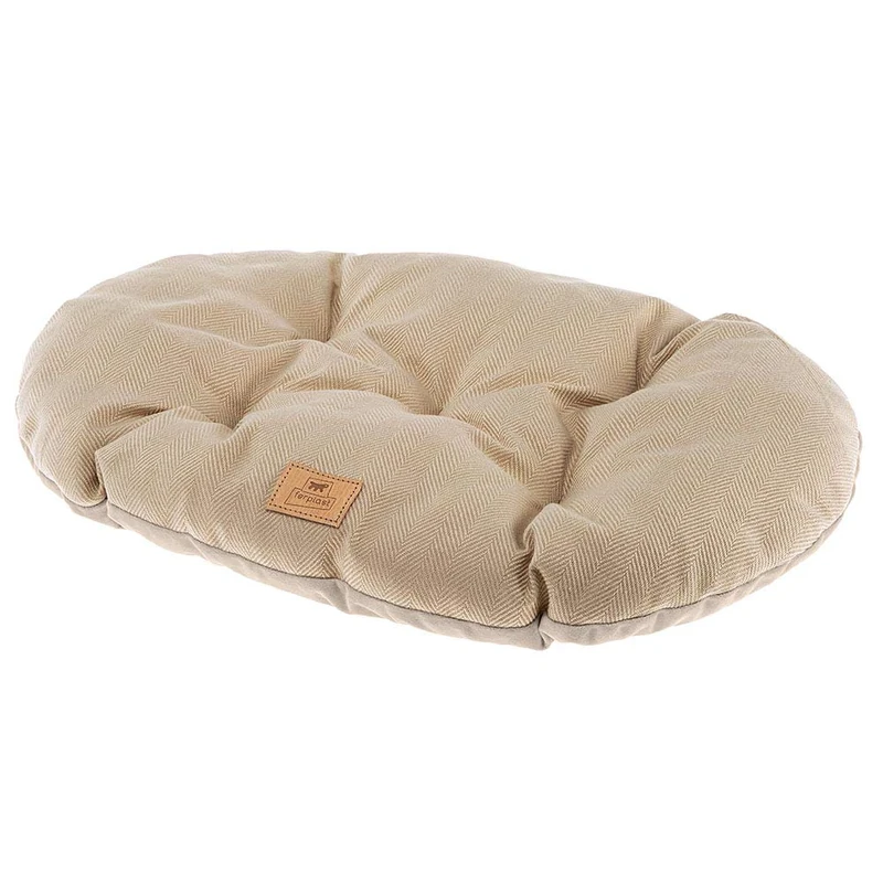 Ferplast Cat And Dog Cushion Stuart 89/10, Double-Sided, Tweed And Soft Velvet, Washable, Beige, XL