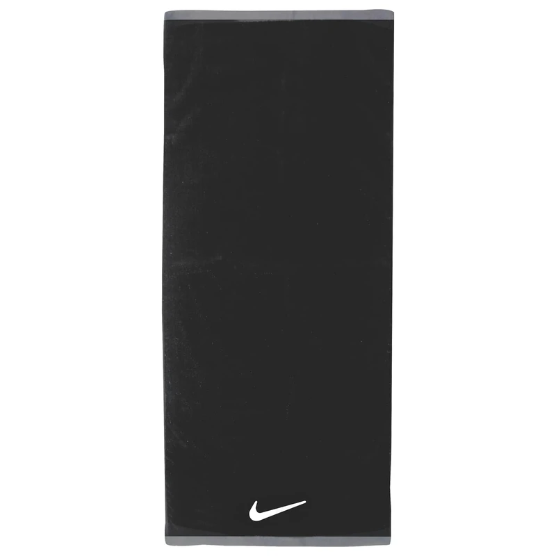 Nike Fundamental Towel Sports Towel Fitness Training Gym Towel Absorbent, Black/White, L