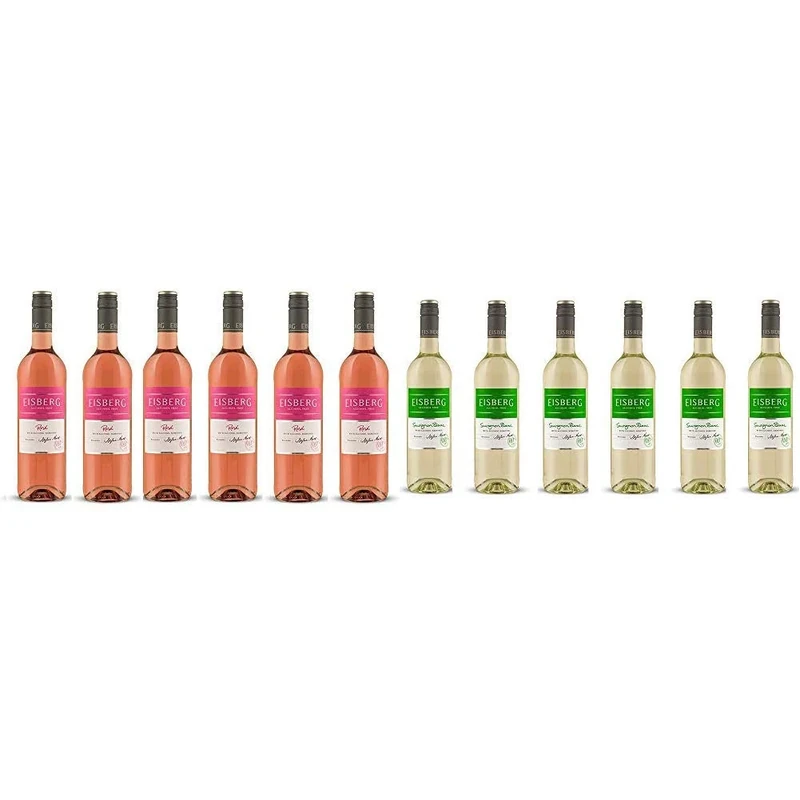 Eisberg Alcohol Free Rose Wine NV 75 cl (Case of 6) with Sauvignon Blanc Wine 75 cl (Case of 6)