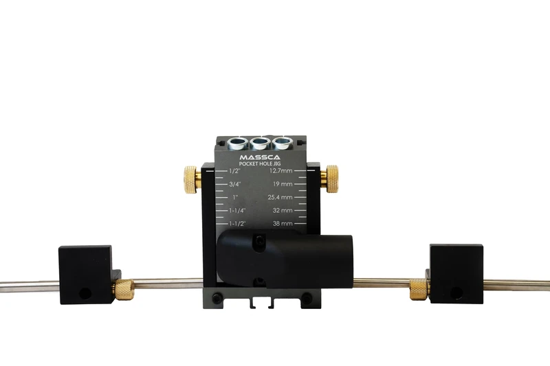 Massca Aluminum Pocket Hole Jig System Pro M2 Adjustable & Easy to Use Joinery Woodworking Tool for DIY Carpentry Projects