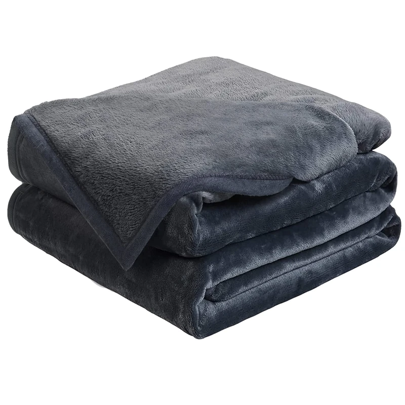 EASELAND Soft California King Blanket Warm Fuzzy Microplush Lightweight Thermal Fleece Blankets for Couch Bed Sofa,102X108Inch,Dark Grey