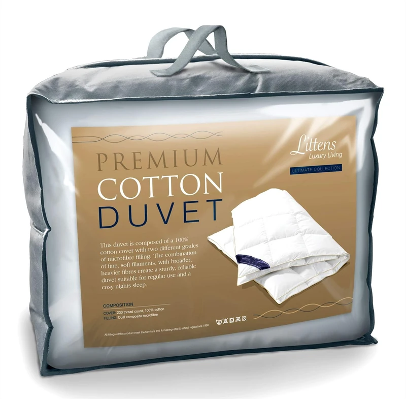 Littens Ultimate Collection All Seasons Duo 13.5 Tog Superking Bed Size Premium Cotton Duvet Quilt 230TC Cotton Casing, Dual Blend Microfibre Filled (4.5 9.0 Tog) 260cm x 220cm