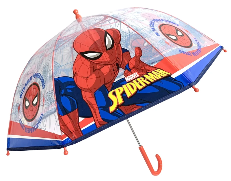 TDL Marvel Spiderman Kids Transparent POE Dome Umbrella - 65cm - Image 1