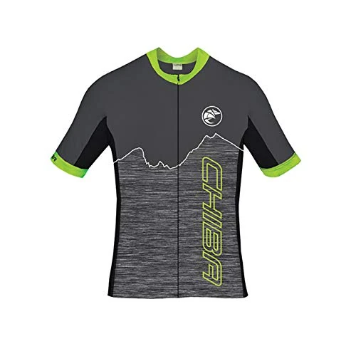 Chiba Men's Watzmann T-Shirt, Black/Apple Green, L