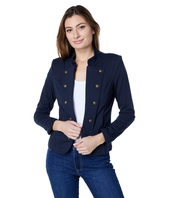 Tommy Hilfiger Women's Band Jacket Casual Blazer, Sky Capt, XXL