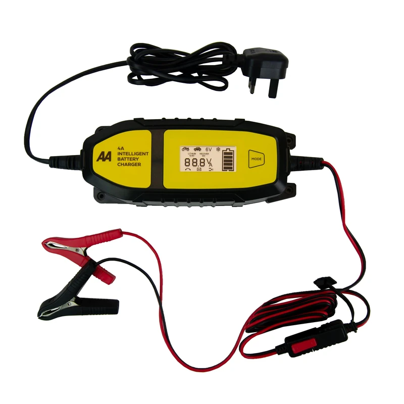 AA AA0725 Intelligent Car Battery Charger, Black, Mains 4.0A