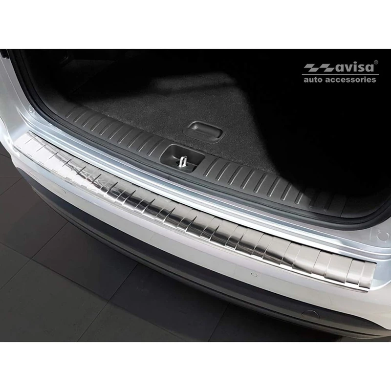 Avisa Stainless Steel Rear bumper protector compatible with Hyundai Tucson FL 2018- 'Ribs'