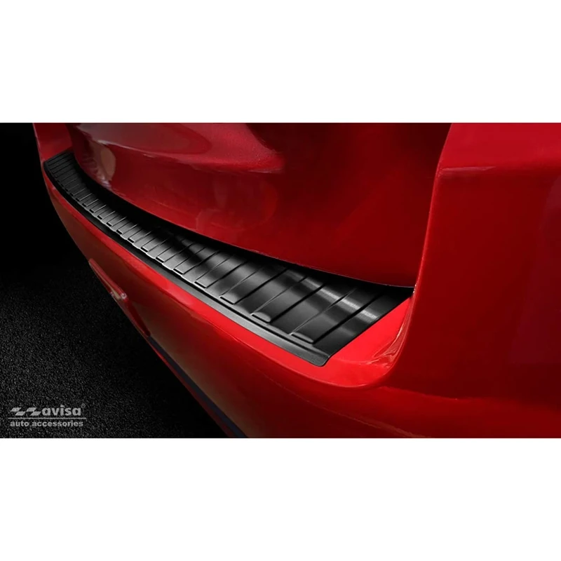 Avisa Black Stainless Steel Rear bumper protector compatible with Mitsubishi ASX Facelift 2019- 'Ribs'