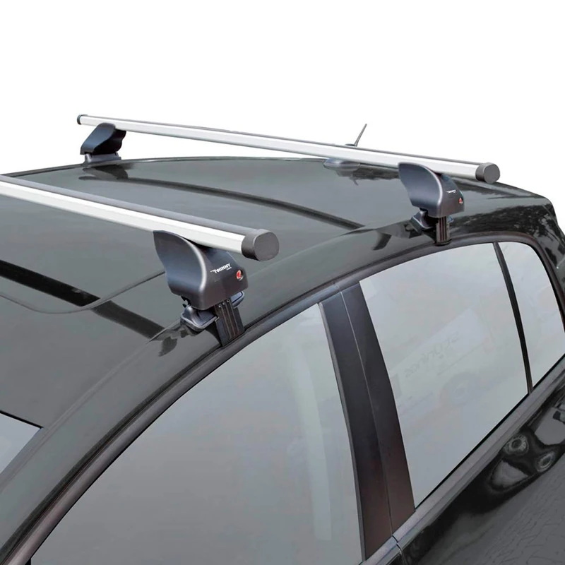 Twinny Load Roof bar set Aluminum A51 compatible with Audi/BMW/Fiat/Ford/Seat/Skoda/VW/Volvo (for cars with open roof rail)