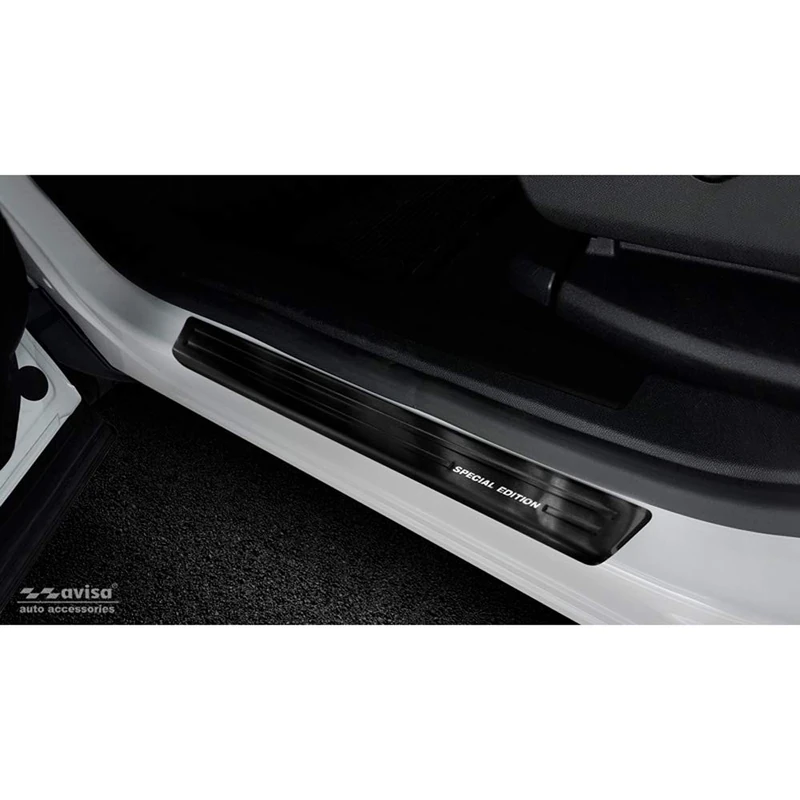 Avisa Black Stainless Steel Door sill protectors compatible with Citroën C5 Aircross 2018- Incl. Facelift 'Special Edition' - 4-pieces - Image 1