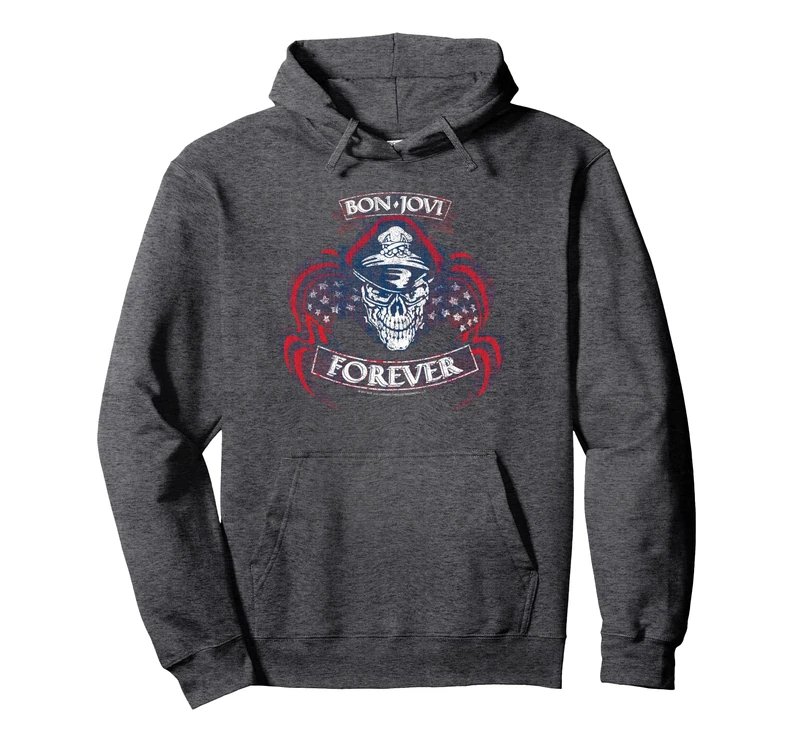 Bon Jovi Forever Skull Pullover Hoodie