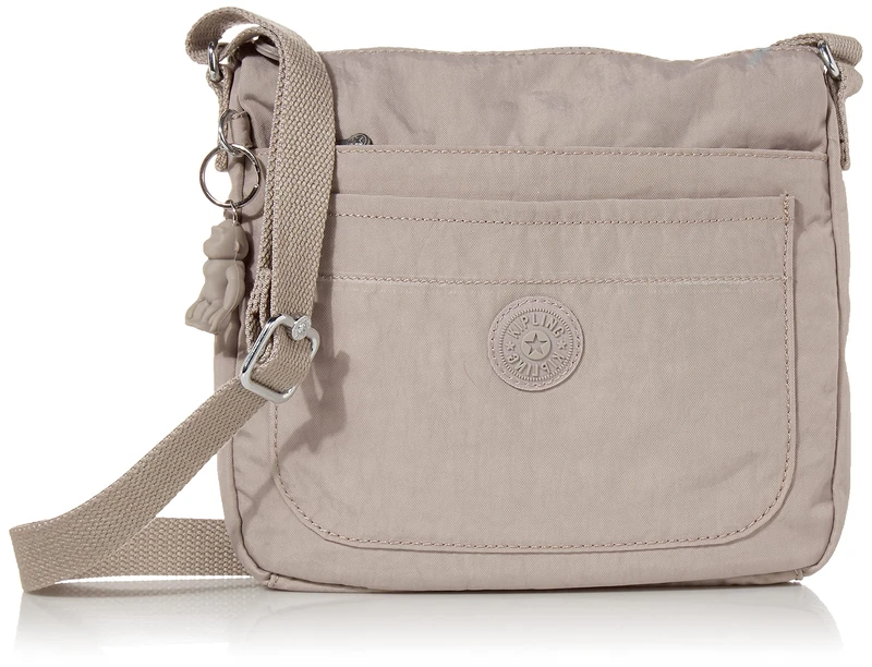 Kipling Women's Sebastian Crossbody Bag, Grey Gris, 9" L x 8.5" H x 1.75" D