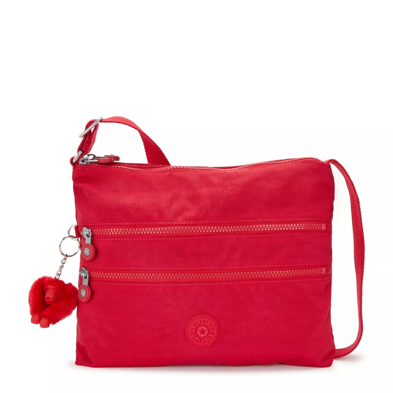 Kipling Women’s Alvar Crossbody, Super Light, Durable Messenger, Nylon Shoulder Bag, Red Rouge, Medium
