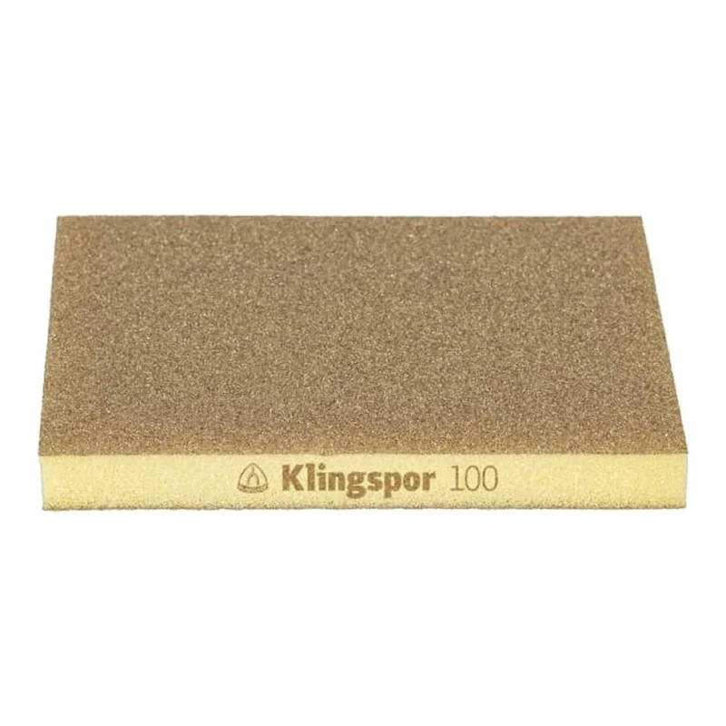 Klingspor 351573 SW 501 TR Sanding Block Sanding Sponge for Paint, Varnish, Spatula, Wood, Aluminium Oxide, 100 Grit, Soft, 96 mm x 123 mm x 12.5 mm, Pack of 100