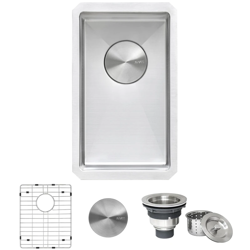 Ruvati 12 x 18 inch Undermount Bar Prep Tight Raduis 16 Gauge Kitchen Sink Stainless Steel Single Bowl - RVH7112