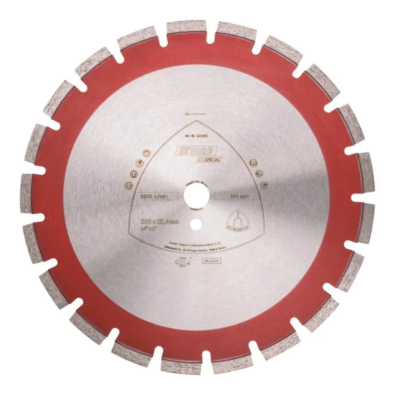 Klingspor 349241 DT 902 B Special Large Diamond Cutting Blade for Cured Concrete, Cured Concrete, Reinforced, 400 mm Diameter, 3.6 mm Thickness, 25.4 mm Bore