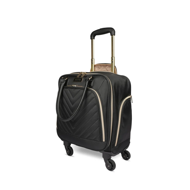 Kenneth Cole Reaction Chelsea 20" Polyester-Twill Expandable, Black, 4 Underseater, Chelsea Luggage Chevron