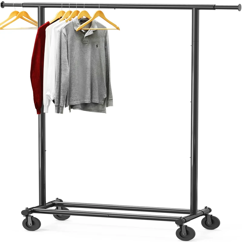 Simple Houseware Heavy Duty Clothing Garment Rack, Black