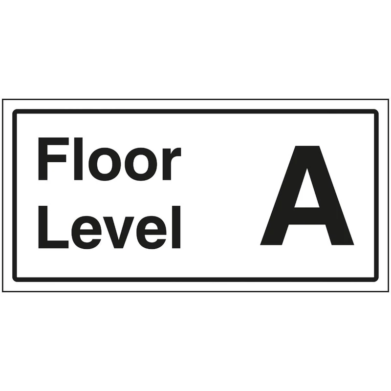 V Safety Floor Level A Sign - 600x300mm - 3mm Brushed Aluminium Composite - Image 1