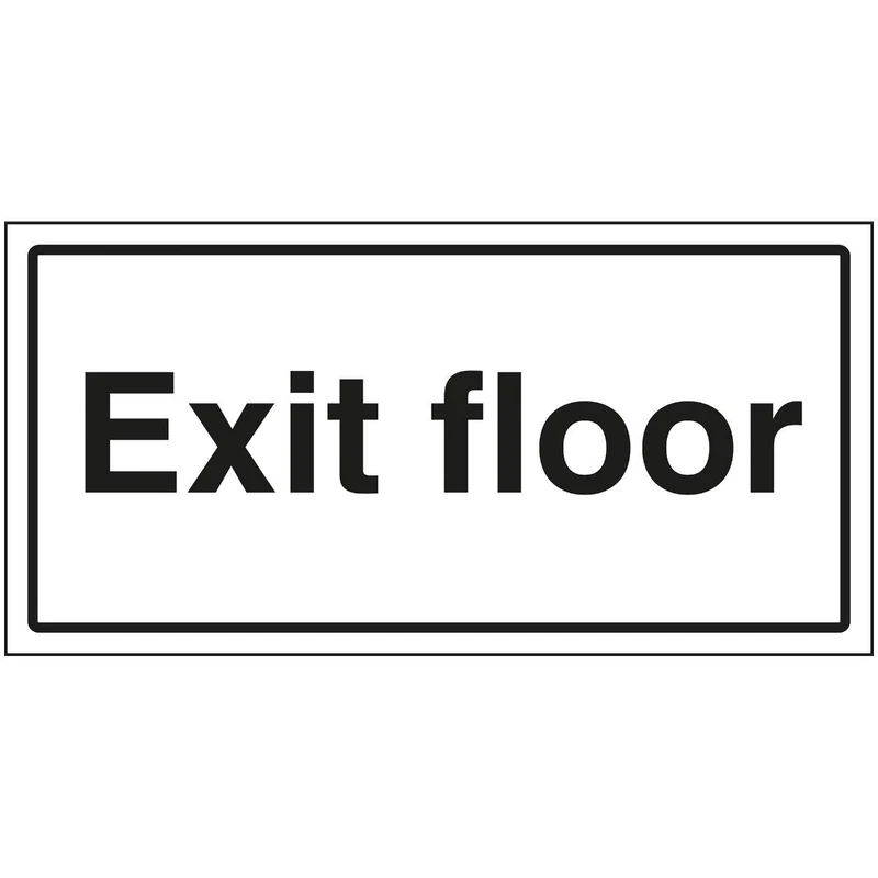 V Safety Exit Floor Sign - 600x300mm - 3mm Brushed Aluminium Composite